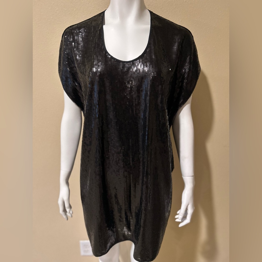 Rag & Bone Sequined Front Black Mini Dress W/Pock… - image 2